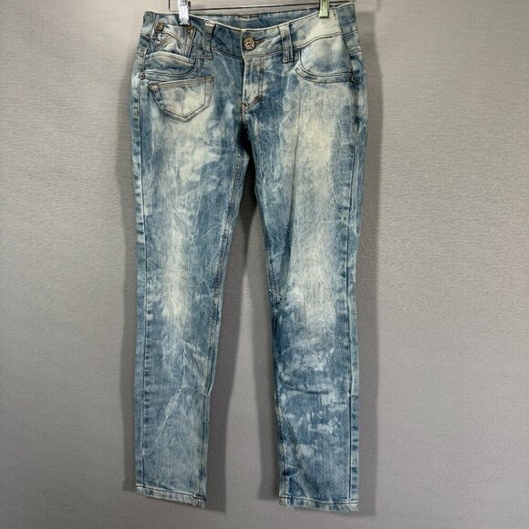 Prefixo Jeans Womens 42 Brazil US 2-4  Skinny Acid Wash Low Rise Pockets - Picture 1 of 11